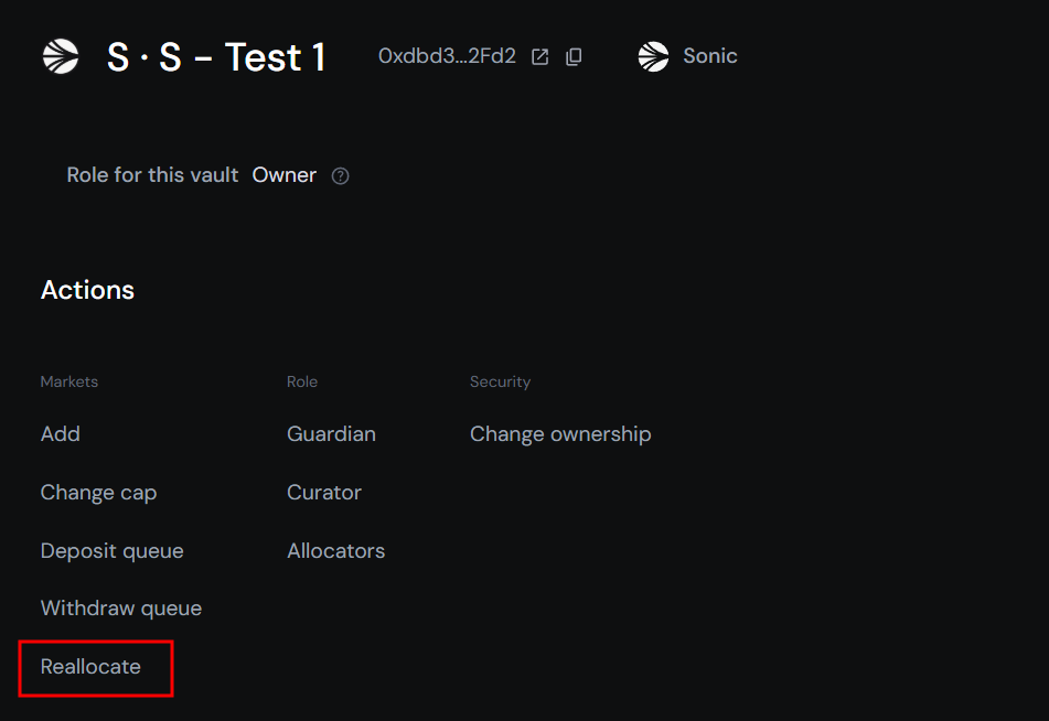 Actions - Reallocate