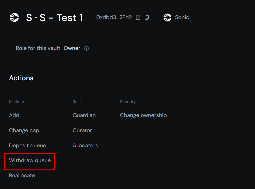 Actions - Withdraw Queue