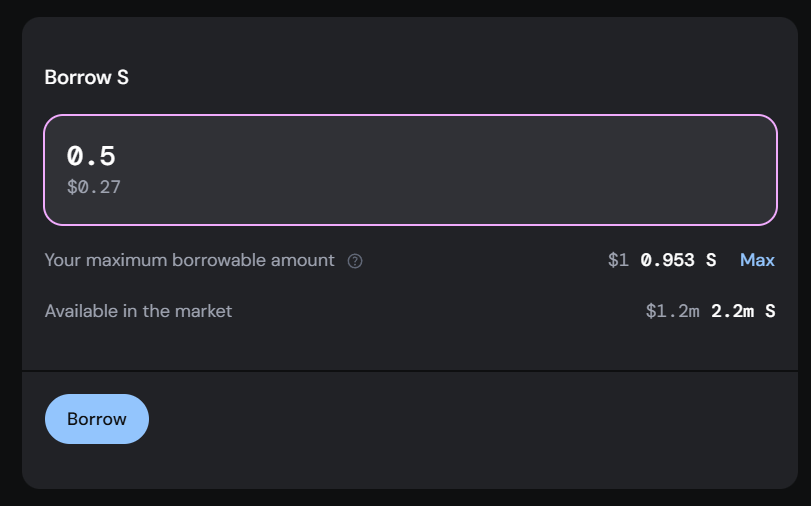 Borrow button location