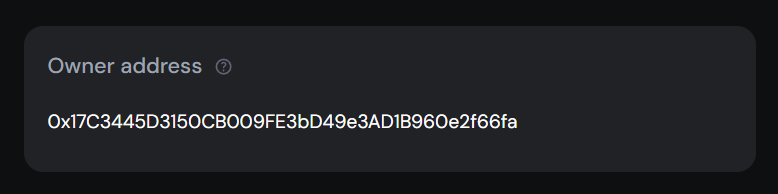 Confirm owner address