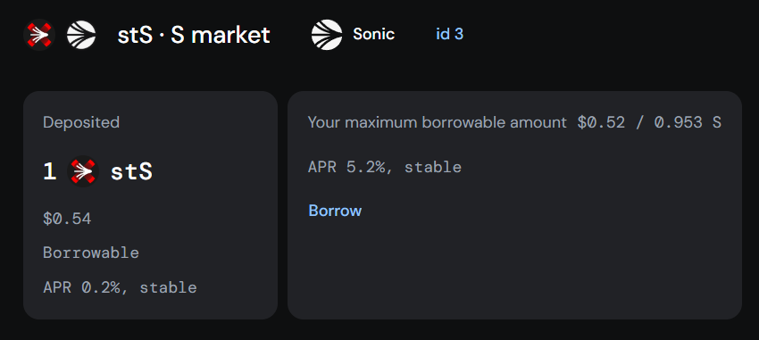 Deposited tokens screen