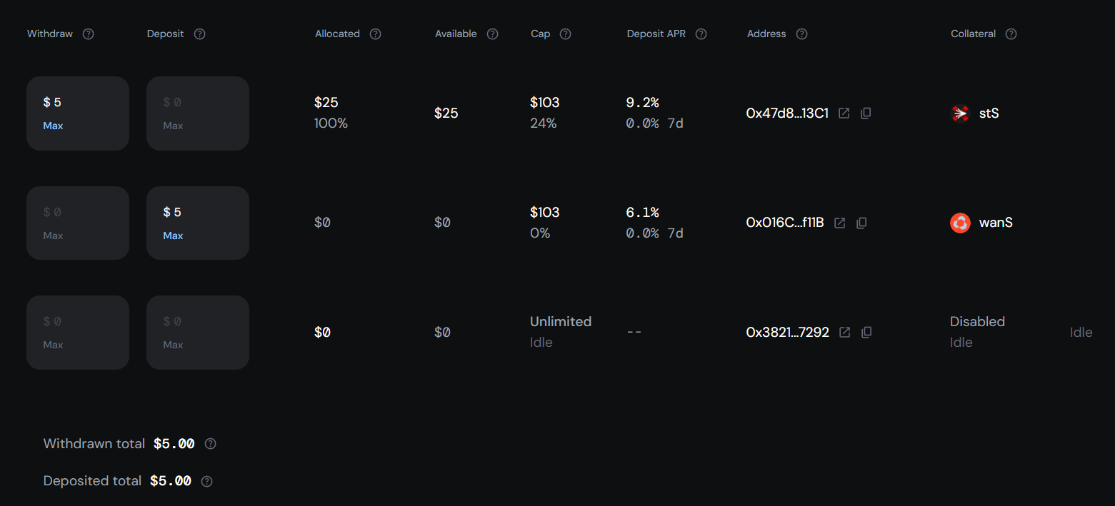Input a deposit amount