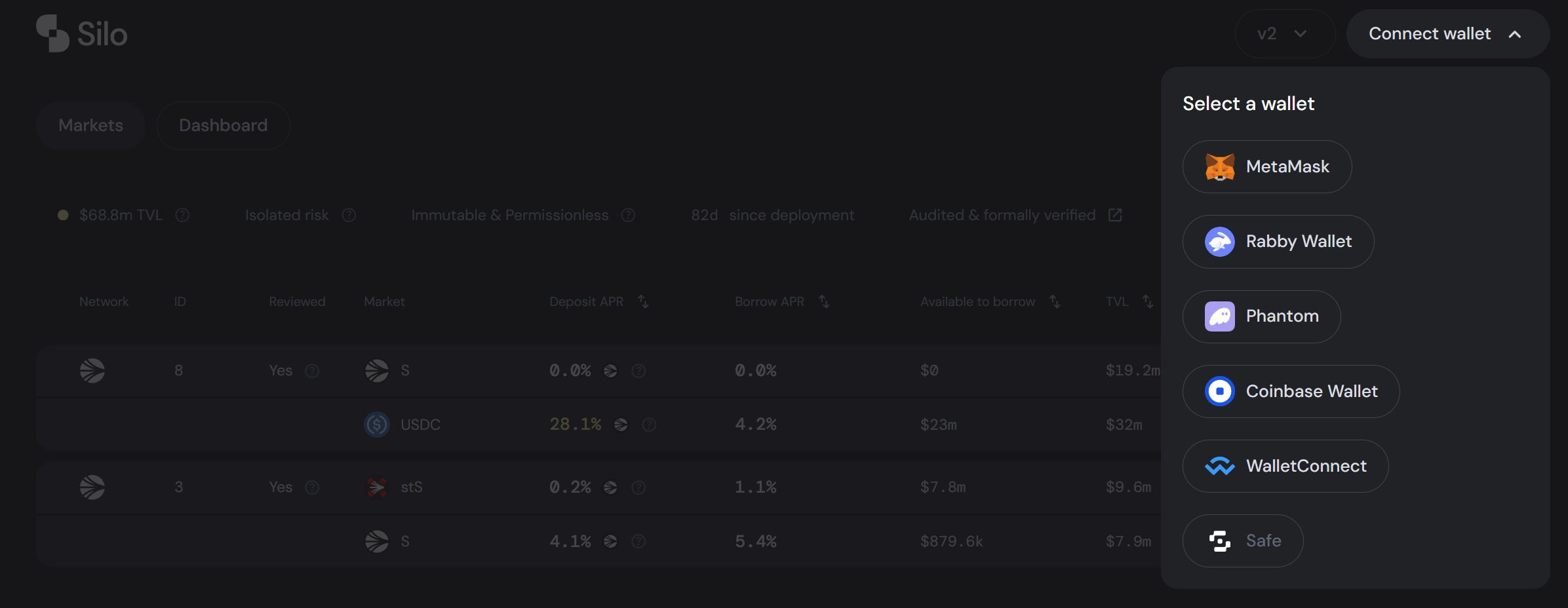 Select a wallet list