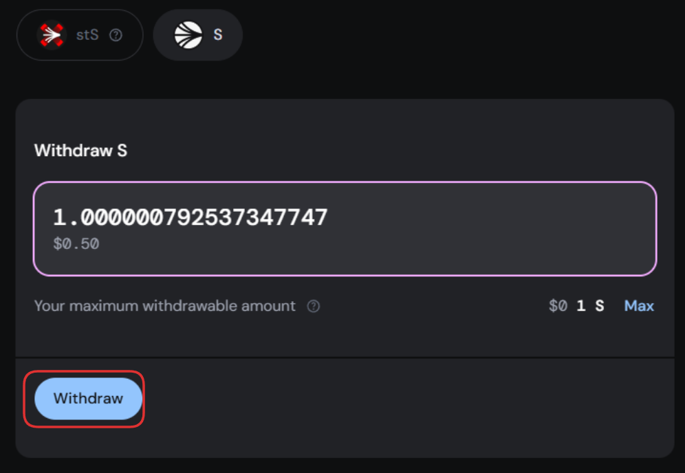 Vault Withdraw Confirm