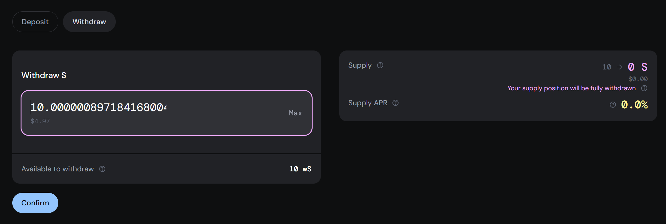 Vault Withdraw Simulate